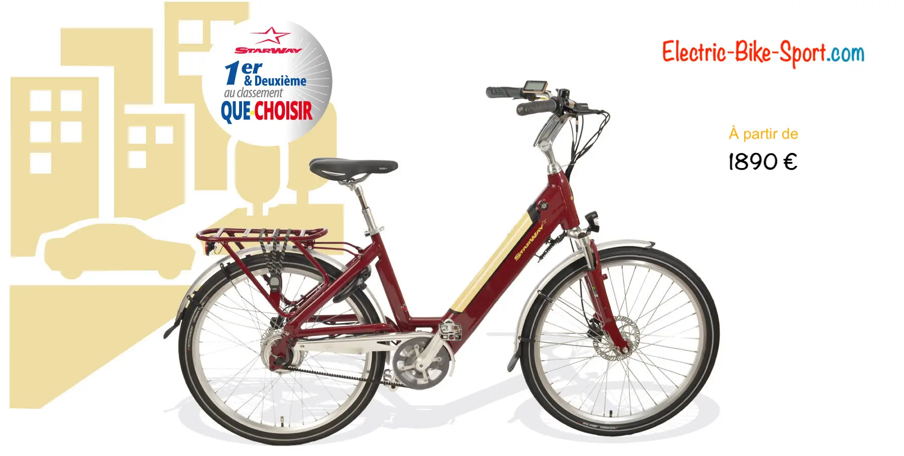 Vélo électrique à courroie URBAN. L'assistance électrique et l'innovation saluée par Que choisir !